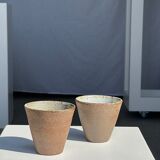 Lot de 2 tasses / mug en céramique indonésienne (mat brun)