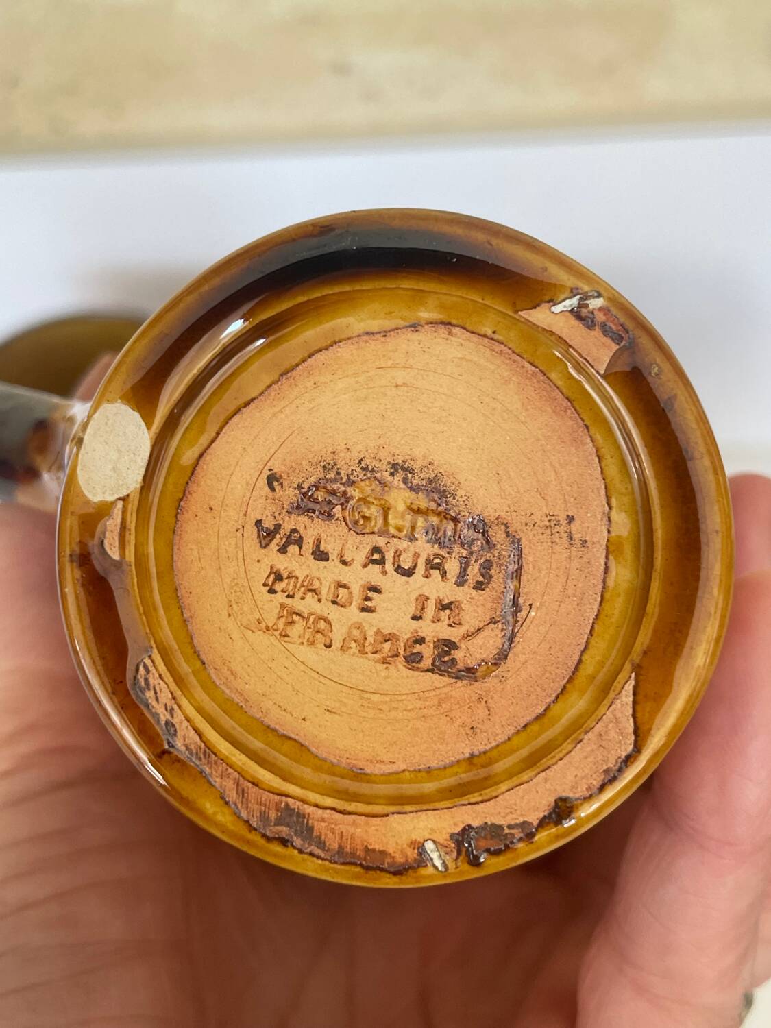 4 tasses à café mugs en céramique émaillée Vallauris a.e gitma