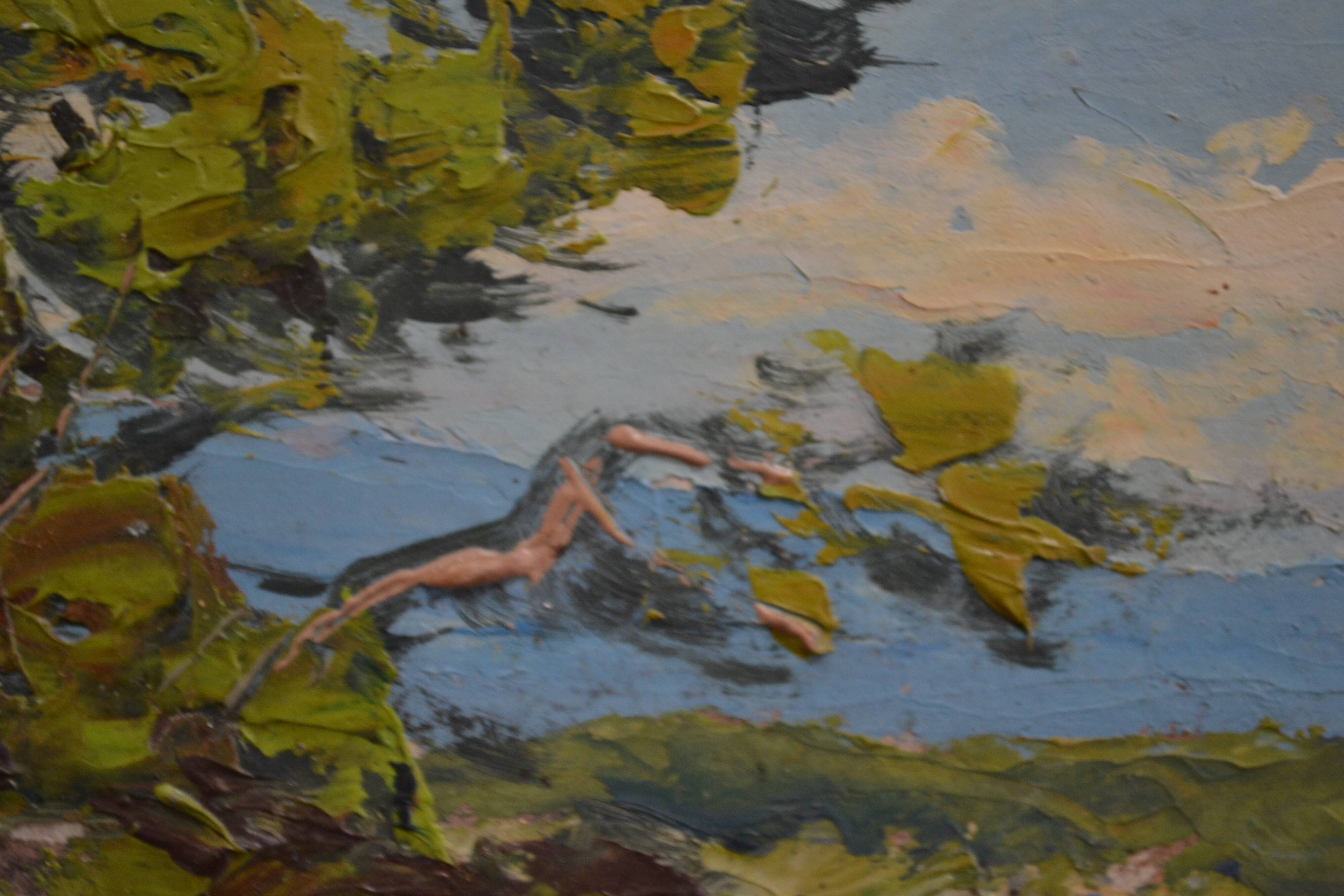 Vue de bord de mer méditerranée par Paul Marengo peinture  Provence