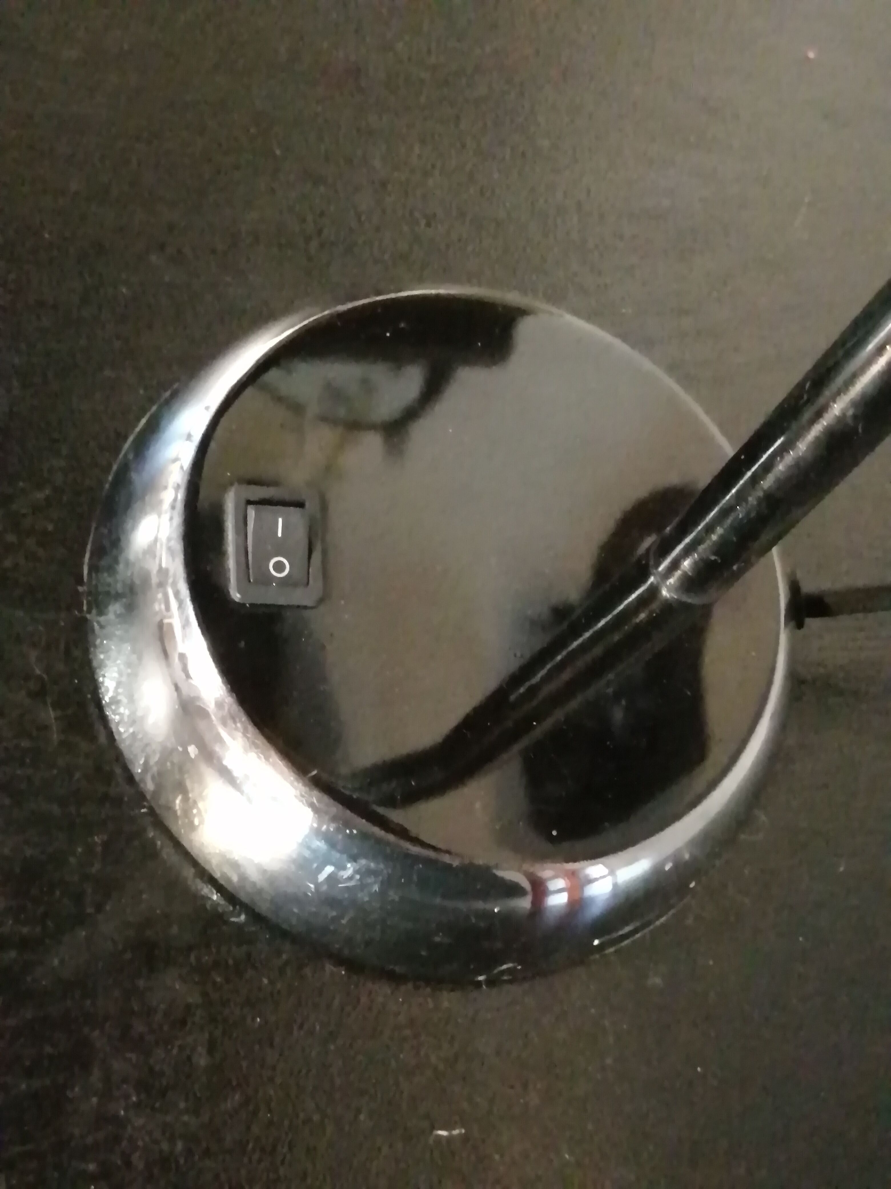 Black and chrome desk lamp in vintage metal