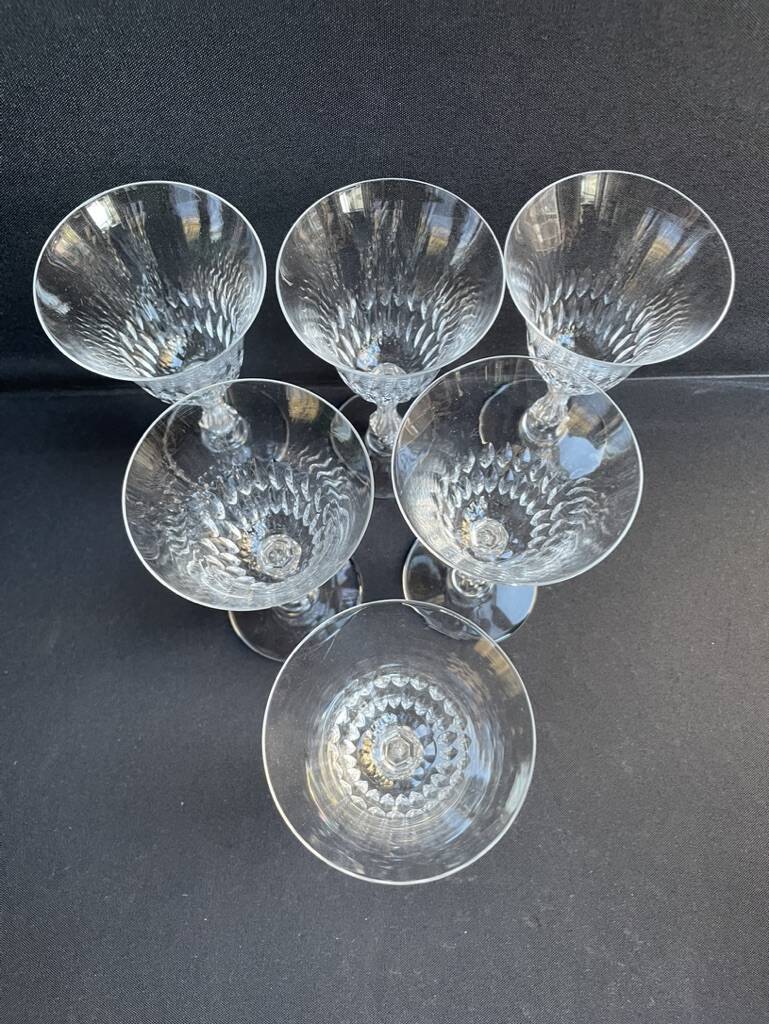 6 Saint Louis wine glasses cut Lozère service stamped
