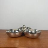 3-compartment silver-plated metal appetizer dish, 1970