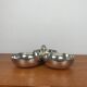 3-compartment silver-plated metal appetizer dish, 1970