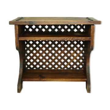 Meuble d'appoint en sapin campagnard ancien