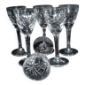 Cristallerie de saint-louis, série de 6 verres à liqueur en cristal chantilly signé 11.5cm