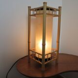 Bamboo lamp lampshade tubular years 70 80