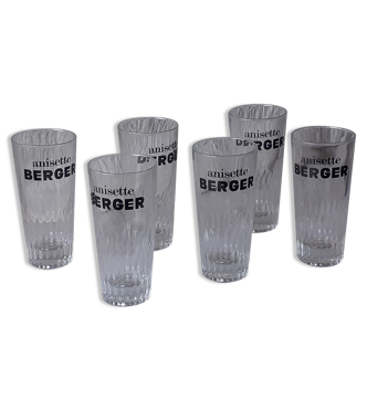 4 verres à Pastis anciens Le Cristal Anis - Collection