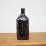 Vintage cobalt blue glazed terracotta bottle, decorative bottle