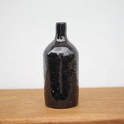 Vintage cobalt blue glazed terracotta bottle, decorative bottle
