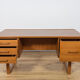 Mid-Century Teak Freestanding Desk by Torben Valeur & Henning Jensen for Dyrlund, Denmark, 1960s
