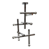 Minimalist chrome ceiling lamp from the mid-century space age by Temde, Switzerland, 1960s.