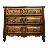 Curved Lyonnaise chest of drawers, Louis XV period, in solid walnut, circa 1750