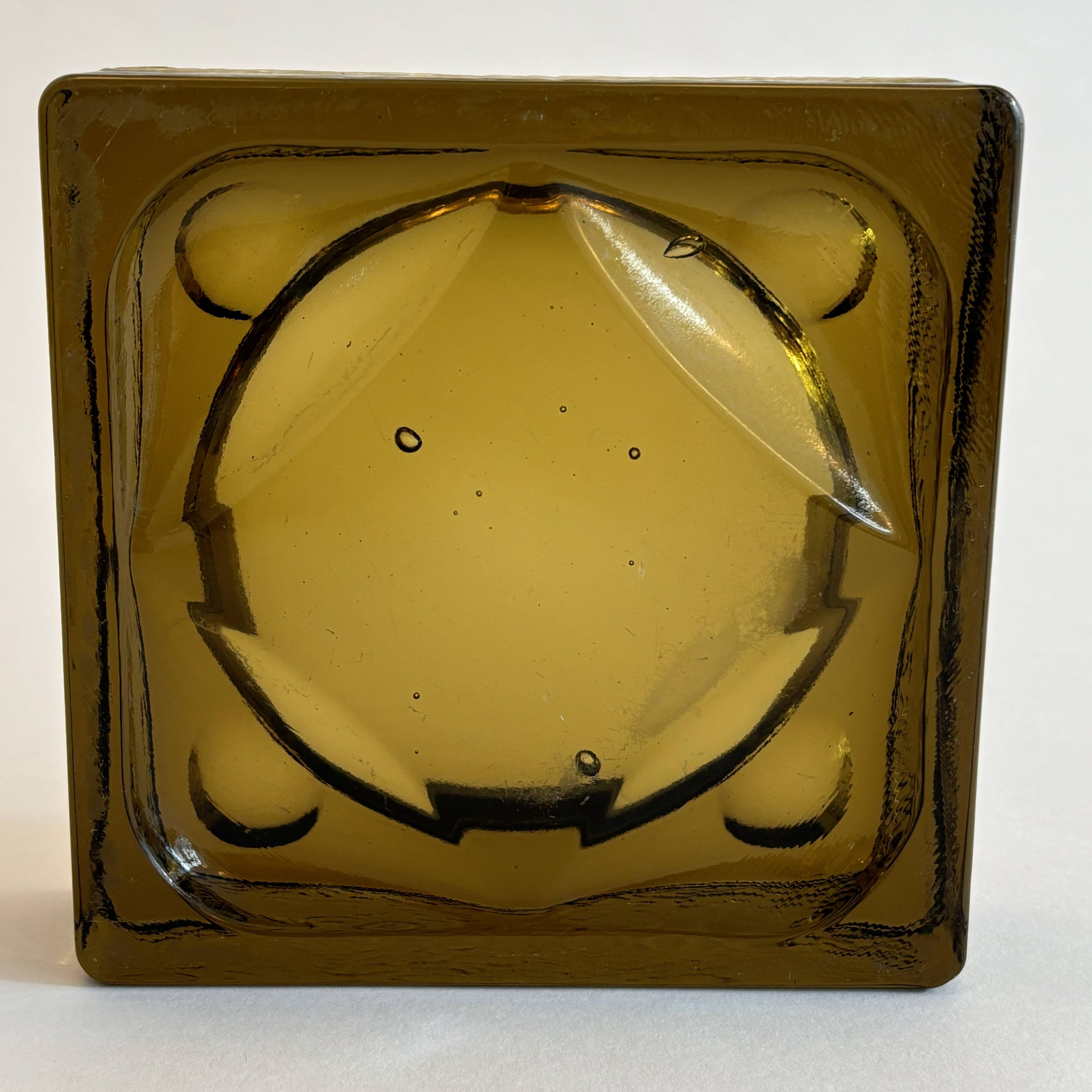 Cendrier pavé de verre vintage