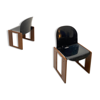 Pair of chairs of Afra and Tobia scarpa model dialogo