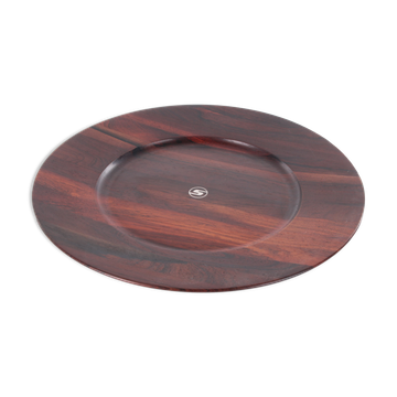 Vintage Rosewood large wooden bottom plate Denmark, 1960s