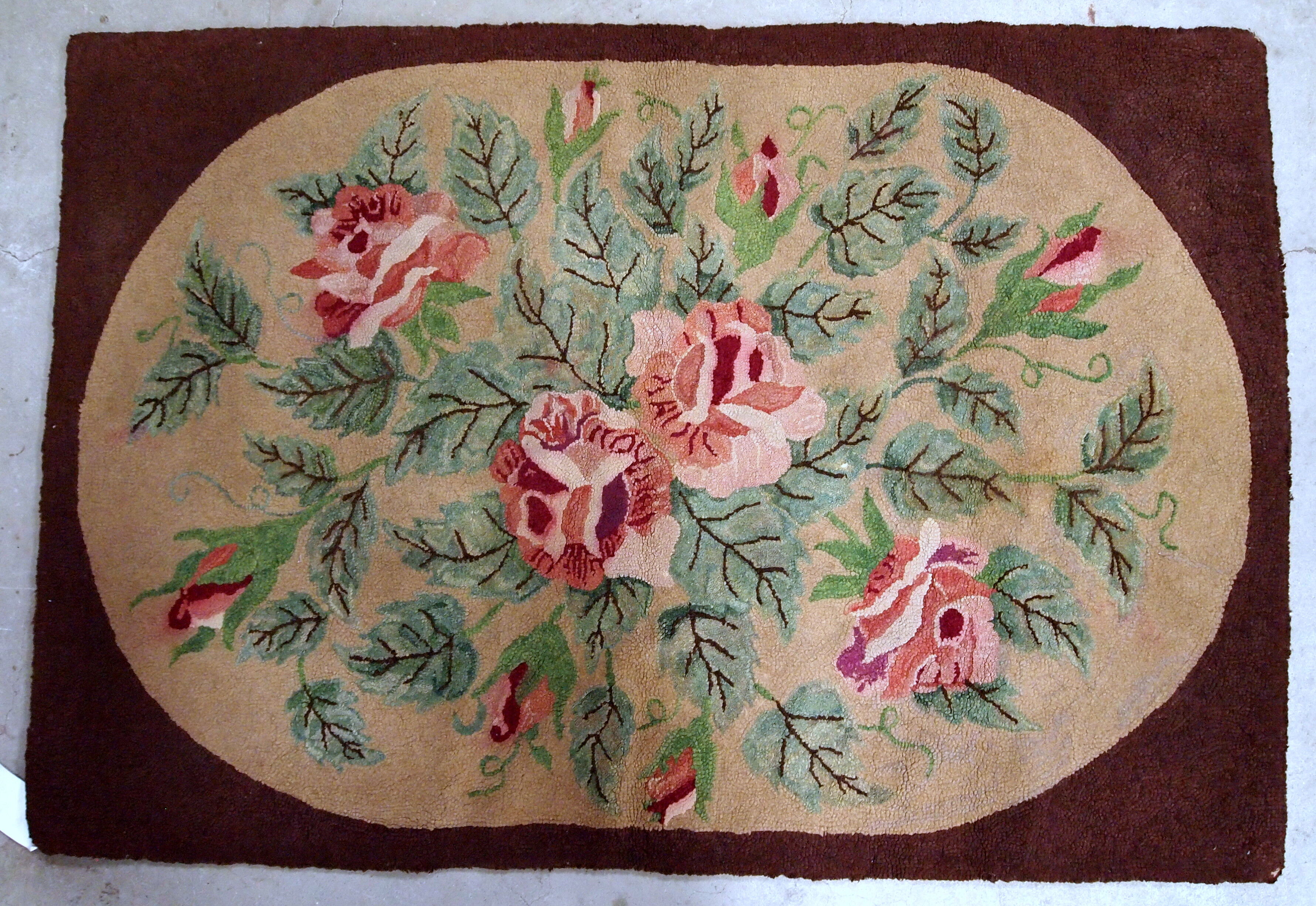 Former carpet american hooke made hand 82x134cm, 1900