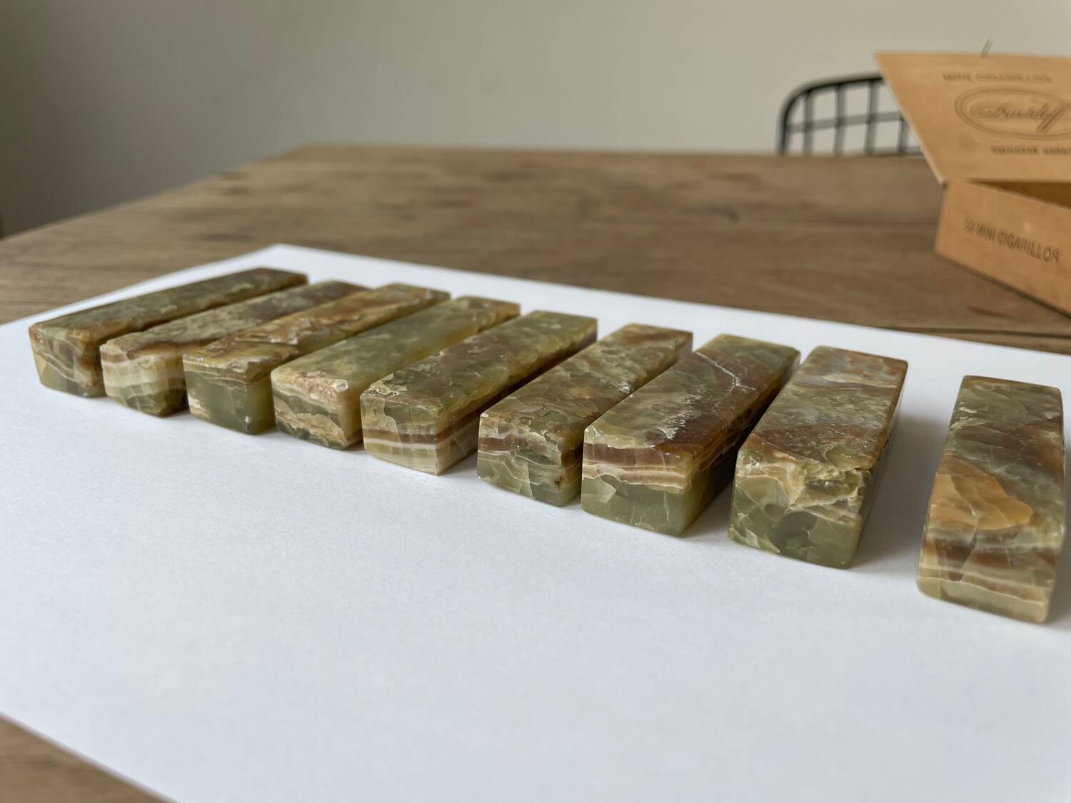 Set of 9 cutlery holders in Jade