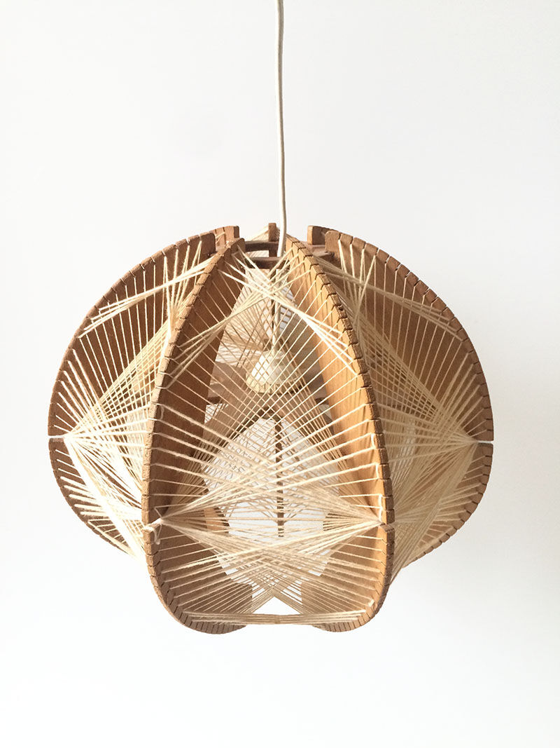 Wood suspension and vintage yarn