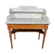 Dressing table - Wash table in walnut and white marble