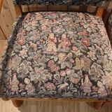 Pair of Louis XIII Style Armchairs in Sheep Bone, Needlepoint Tapestry