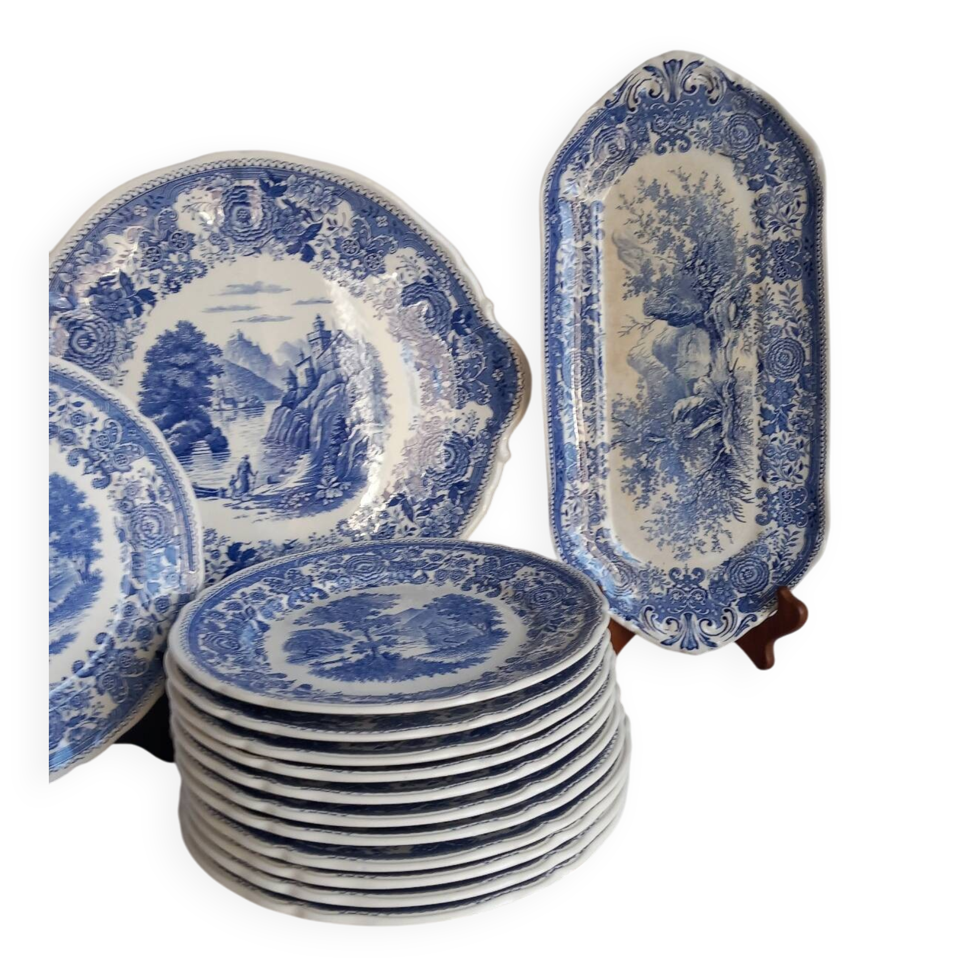 Service dessert Burgenland Villeroy & Boch – Faïence bleue – Très bon