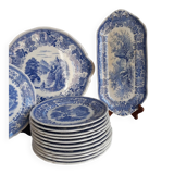 Service dessert Burgenland Villeroy & Boch – Faïence bleue – Très bon