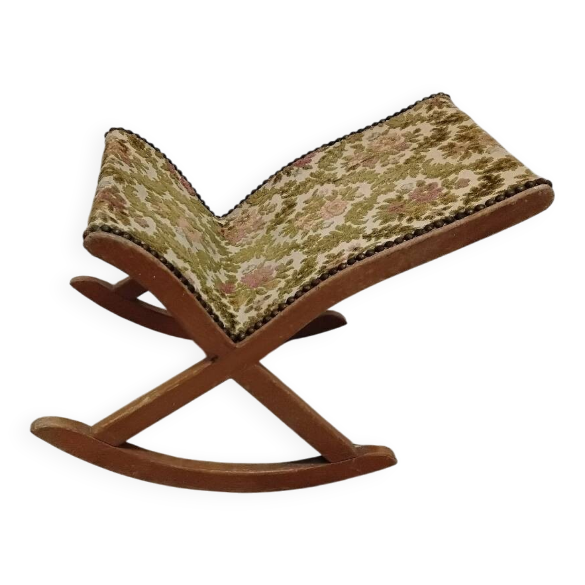 Antique rocking footrest
