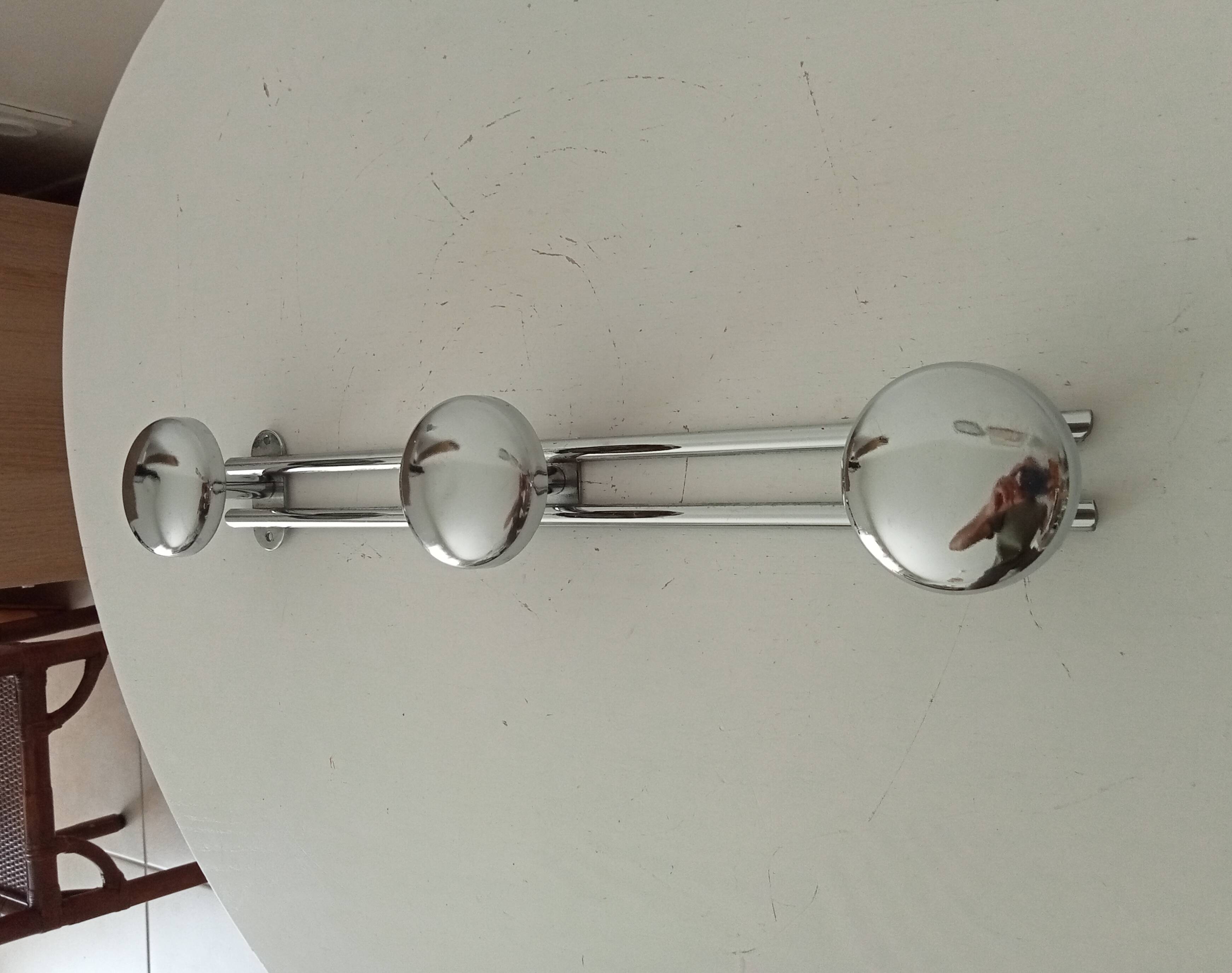 Vintage chrome wall coat rack from the 60s/70s.