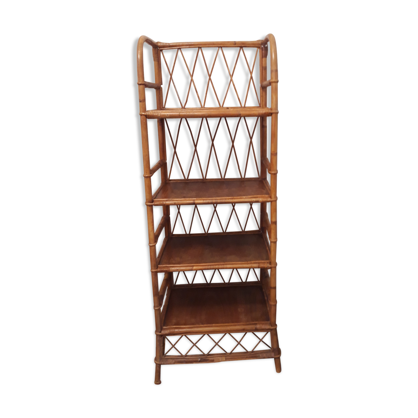 Étagère en rotin vintage