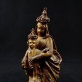 Statuette of the Virgin and Child Our Lady of Victories in 19th century spelter