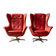 Pair of high-back swivel lounge chairs Scandinavian modern leather & aluminium by UP Závody Rousínov 1960s Czechoslovakia
