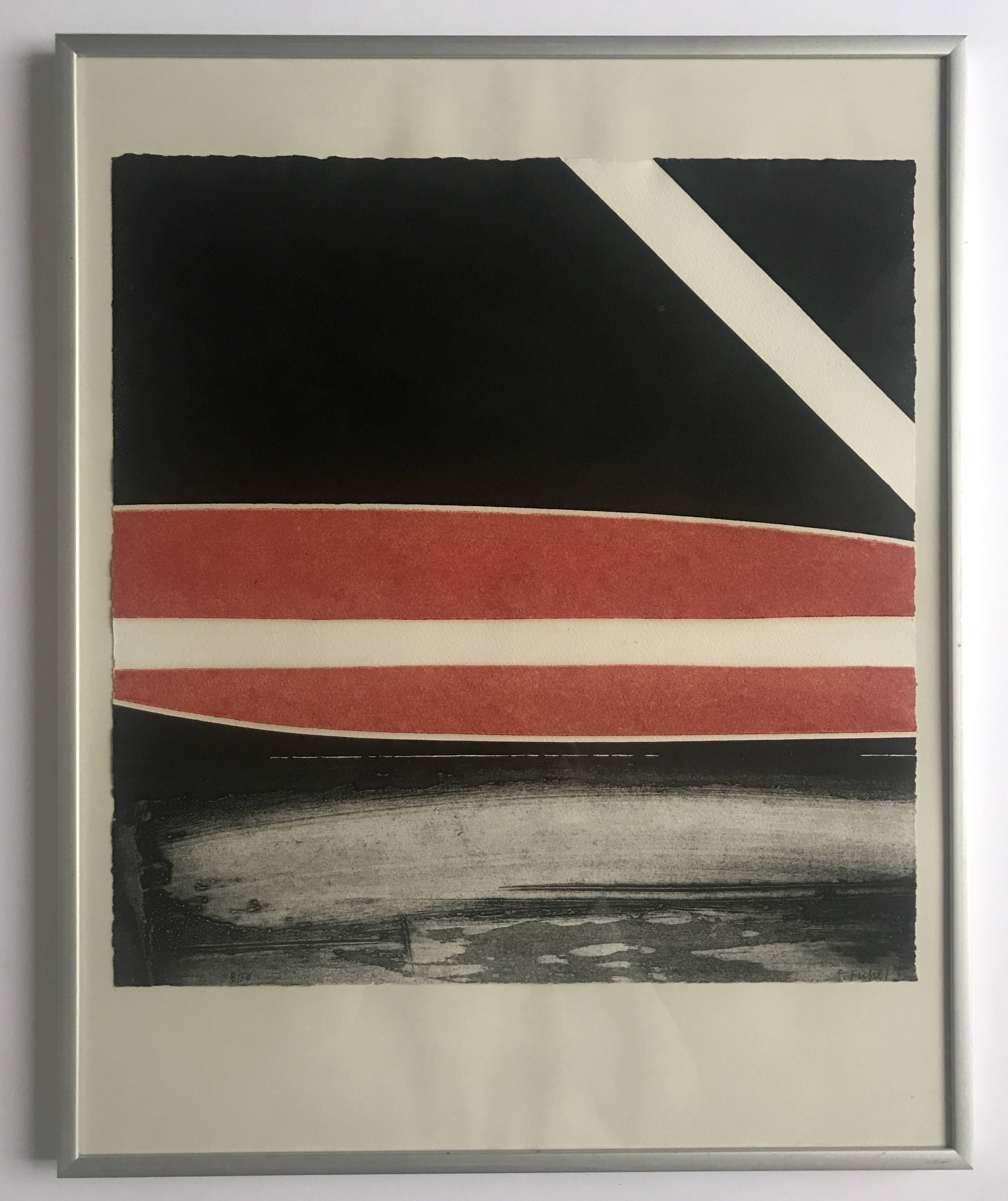 Pierre FICHET, Untitled, c. 1969. Embossed lithograph signed in pencil