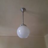 White glass art deco globe hanging