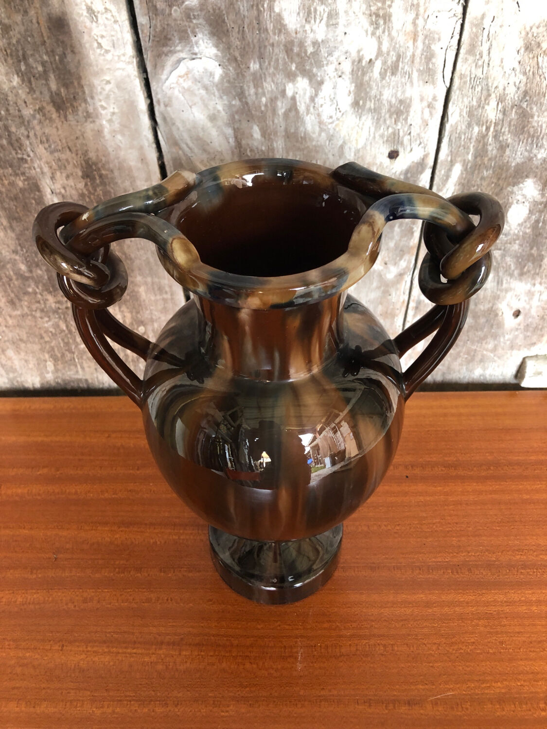 baluster vase jérôme massier de vallauris glazed terracotta