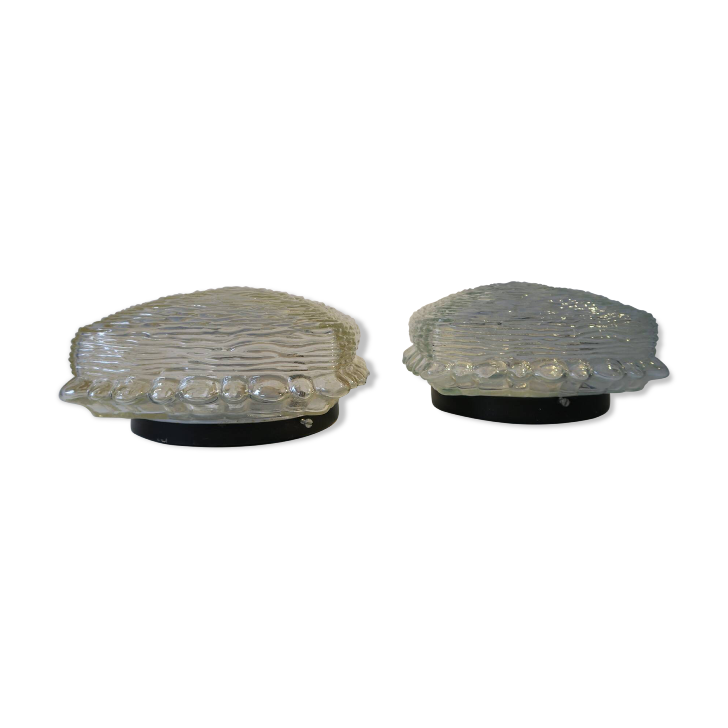 2 Glass ceiling lights, vintage, Germany