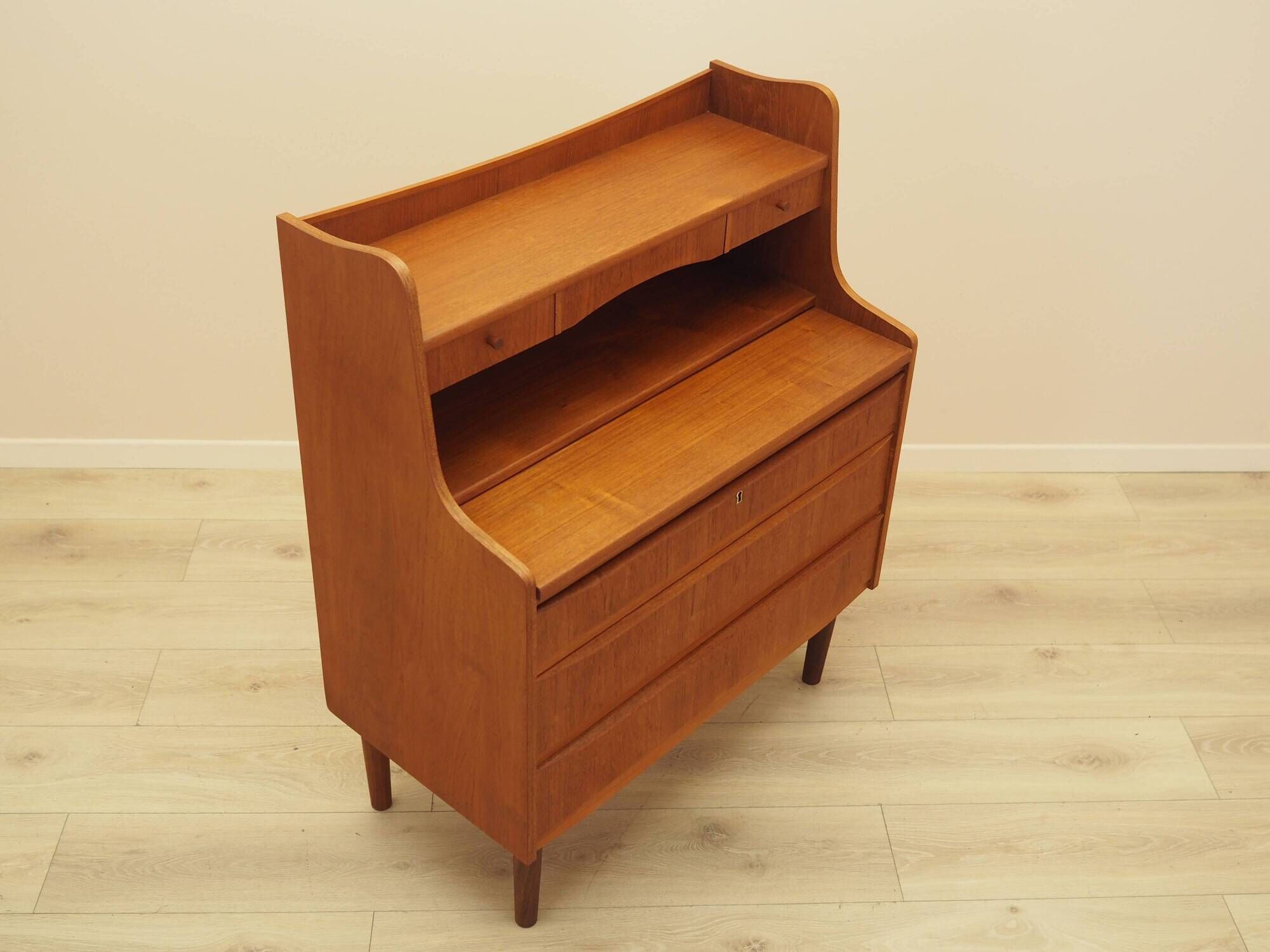 Danish Teak Secretary Desk with Hutch, 1970s