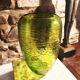 1970s green vase in hand worked Murano glass - made in Italy. 31 cm high.