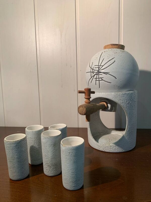 Fontaine Vallauris Ceramique par Henri Cimal Vintage Circa 1960