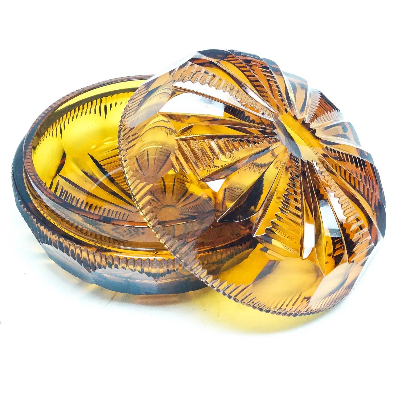 Art Deco bonbonniere, crystal, Moser, Czechoslovakia, 1930s