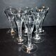 Set of 6 old liqueur glasses - flared tulip shape in cut crystal 1900