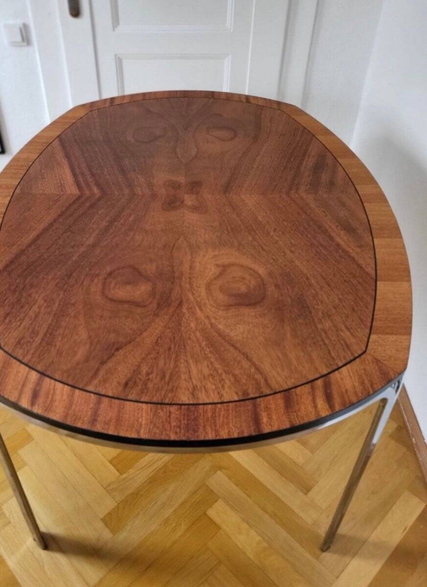 Mid-century dining table with chrome frame by Odenwald, 1960s