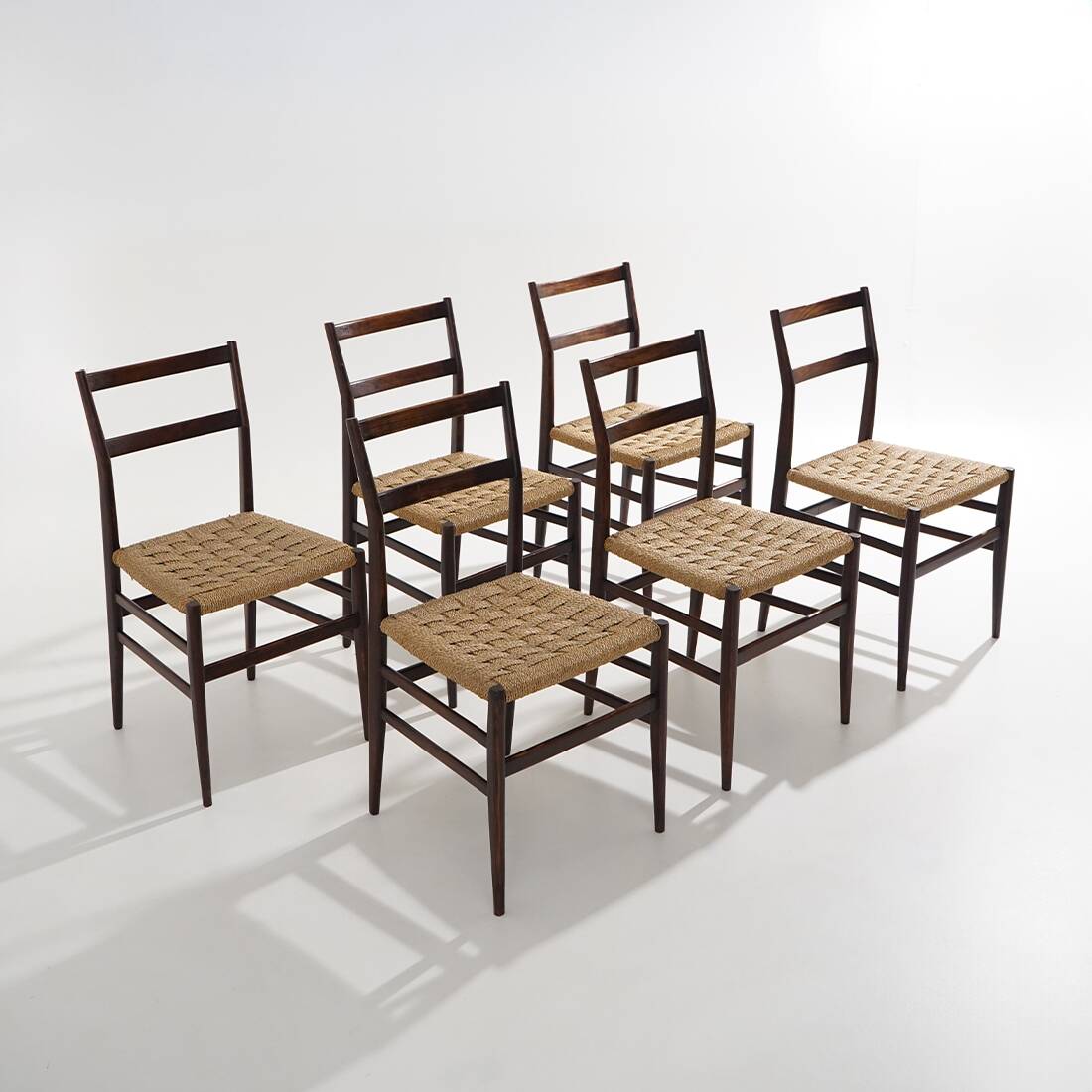 Six “Leggera” chairs by Gio Ponti for Cassina, 1950s