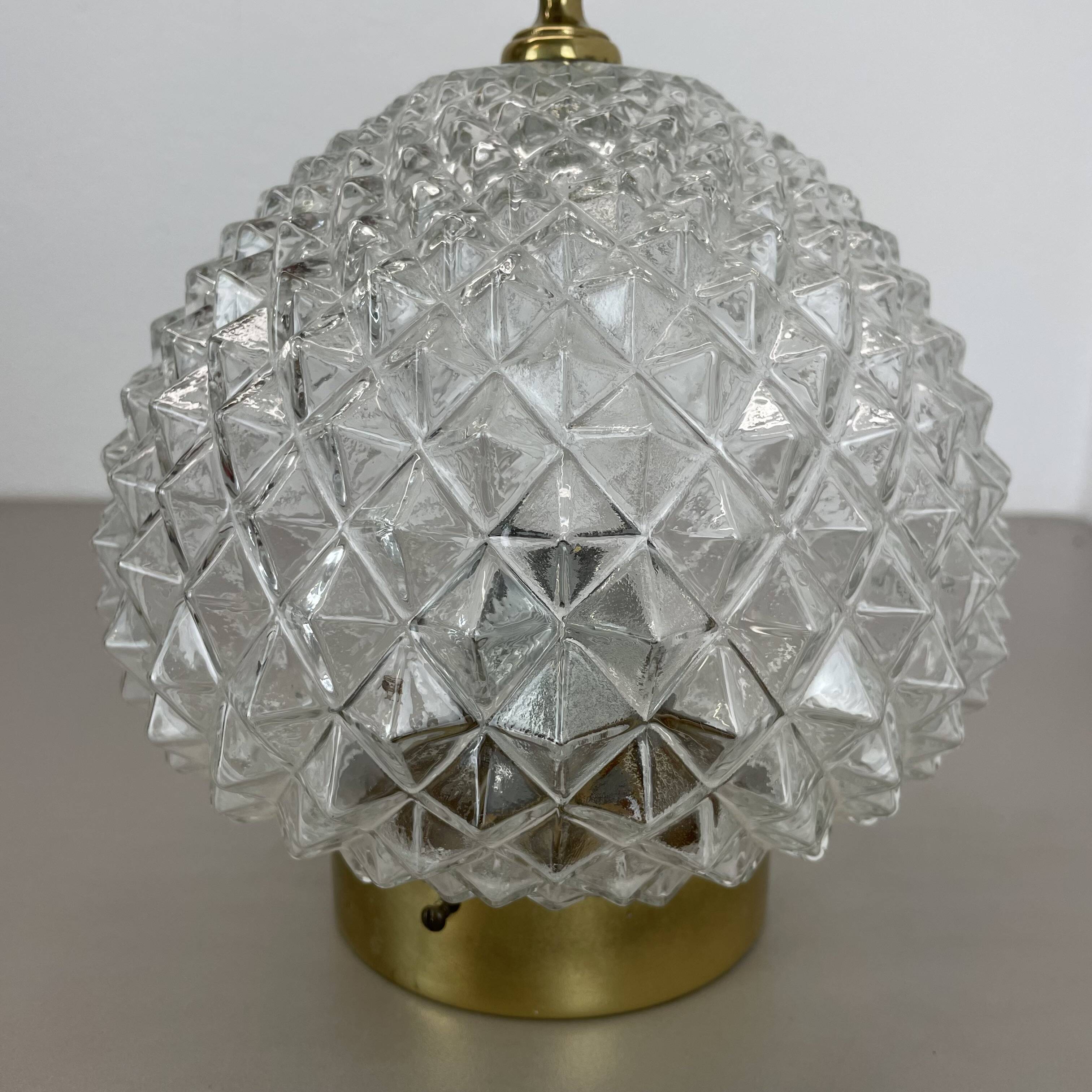 Modernist  "pineapple" ceiling light by glashütte limburg attrib., germany 1970