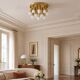 Brass ceiling light with 13 lights – TZ Leuchten, Germany, 1980
