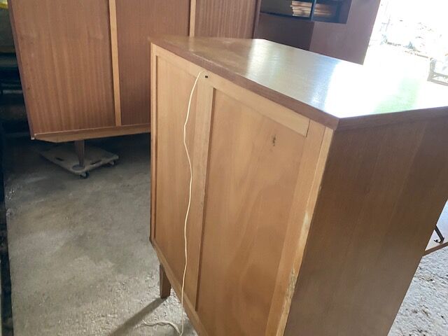 Scandinavian office secretary in vintage teak 50s