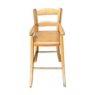 Chaise haute pour enfant en bois massif