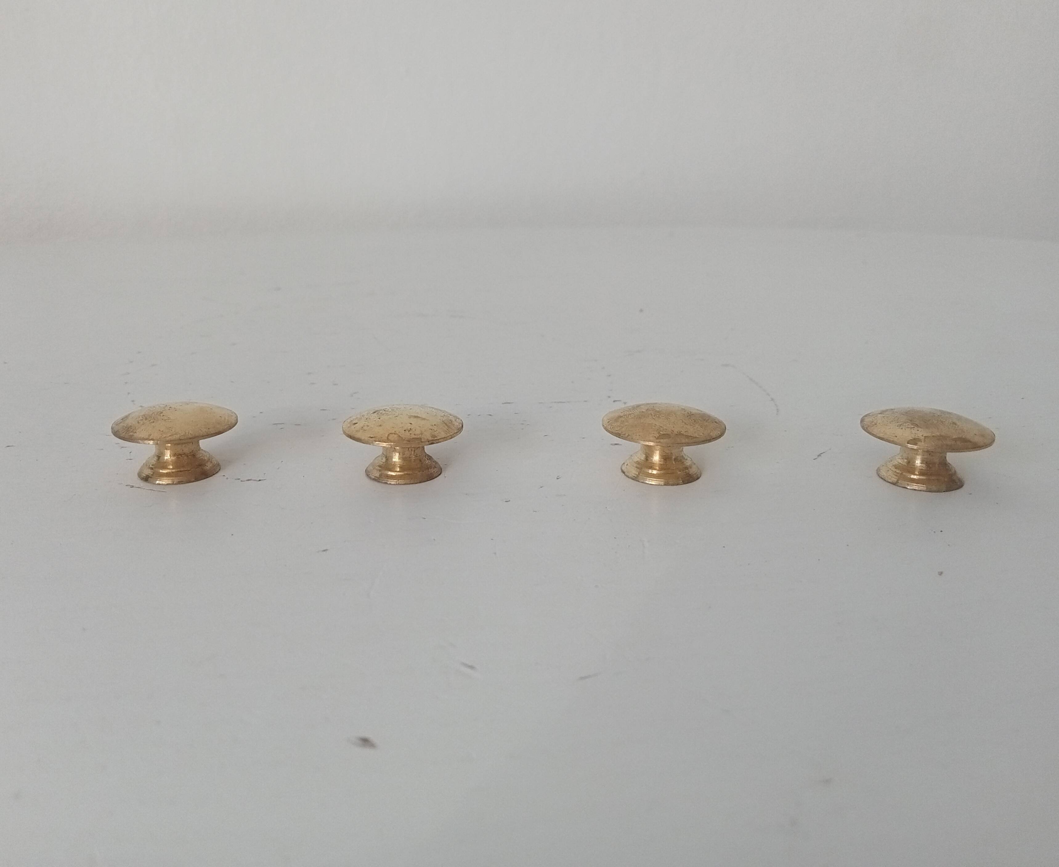 Pair of vintage brass "lens" knobs/furniture handles