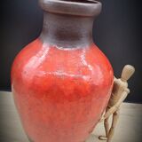 Red ceramic vase