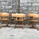 Series of 10 casala children's chairs in vintage light wood
