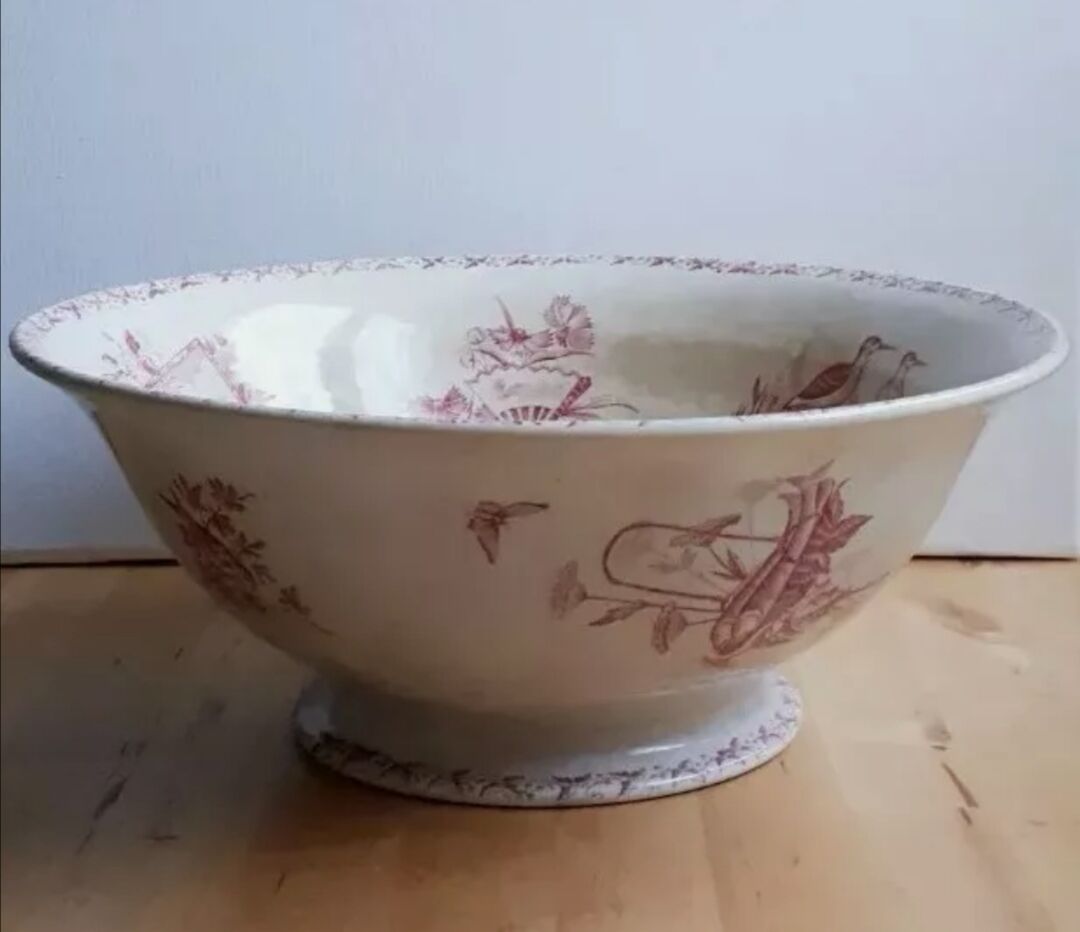 Saladier former earthenware butterflies Badonvilliers